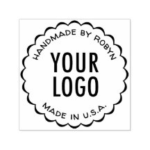 Met de hand gemaakt zelfinkend stempel met logo en