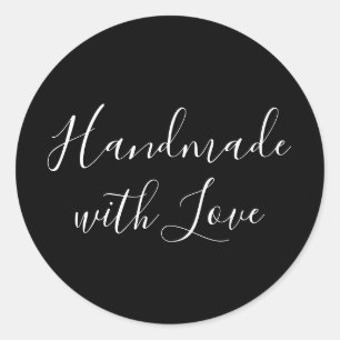 Met de Hand Gemaakt Zwart en Wit Sticker