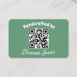 Met de hand gemaakte ambachtelijke groene QR-code  Visitekaartje