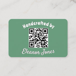 Met de hand gemaakte ambachtelijke groene QR-code Visitekaartje