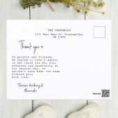 Met de hand gemaakte fotocollage babyshower bedank briefkaart