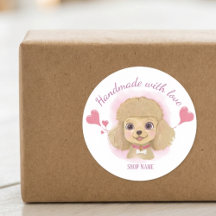 Met de Hand Gemaakte Hond Sticker – Pastel Label