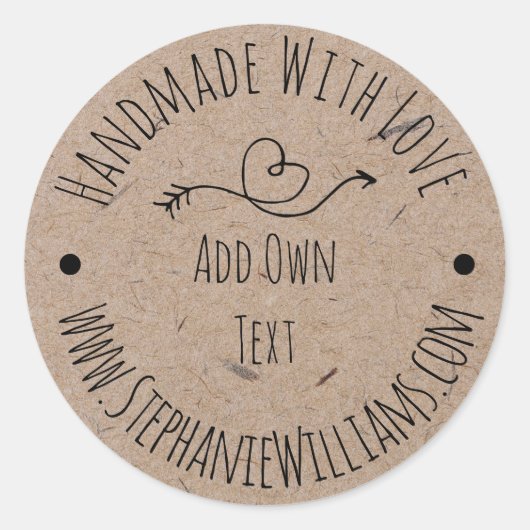 Met de Hand gemaakte Kraft Papier Label | Hand Get (Voorkant)