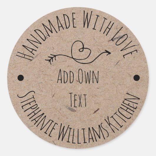 Met de Hand gemaakte Kraft Papier Label | Hand Get (Voorkant)