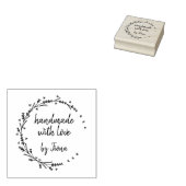 Met de hand gemaakte lavendel harten krans rubberstempel (Gestempeld)