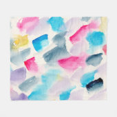 met de hand gemaakte waterverf abstracte penseelst fleece deken (Voorkant (Horizontaal))
