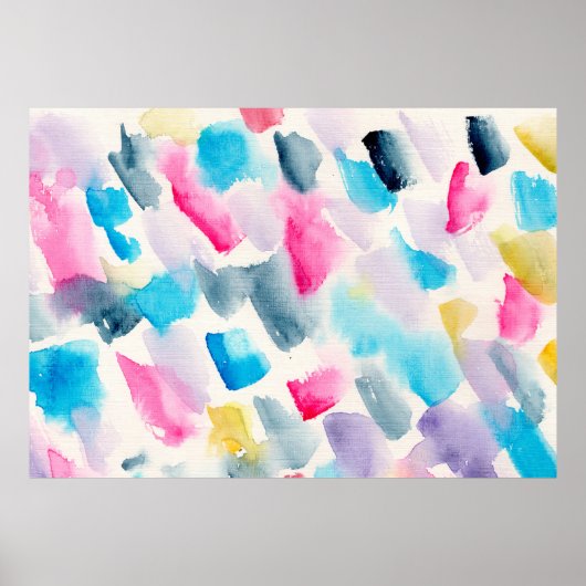 met de hand gemaakte waterverf abstracte penseelst poster (Voorkant)