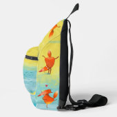 Met de hand gemaakte waterverf Grappige Vos Sling Bag (Rechts)