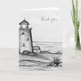 Met de hand geschetste vuurtoren met rotsen vredig kaart