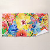 met de hand geschilde abstracte waterverf achtergr badhanddoek (Badhanddoek)