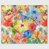 met de hand geschilde abstracte waterverf achtergr cadeaupapier (Vlak)