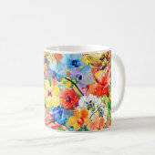 met de hand geschilde abstracte waterverf achtergr koffiemok (Voorkant rechts)