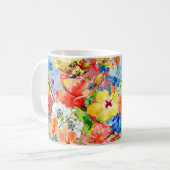 met de hand geschilde abstracte waterverf achtergr koffiemok (Voorkant links)