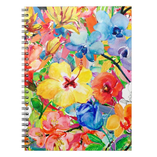 met de hand geschilde abstracte waterverf achtergr notitieboek (Voorkant)