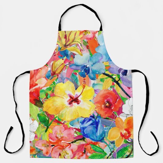 met de hand geschilde abstracte waterverf achtergr schort (Voorkant)