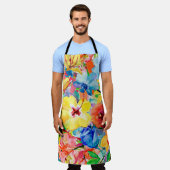 met de hand geschilde abstracte waterverf achtergr schort (Gedragen)