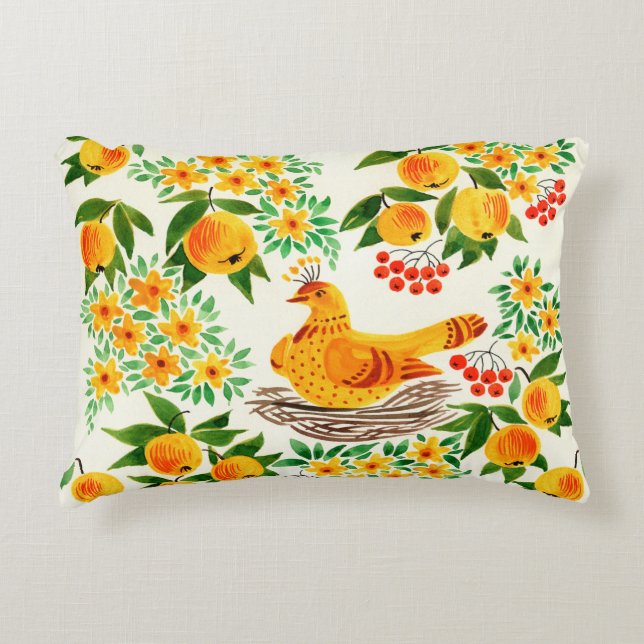 met de hand geschilde afbeelding: Turtledove Accent Kussen (Voorkant)