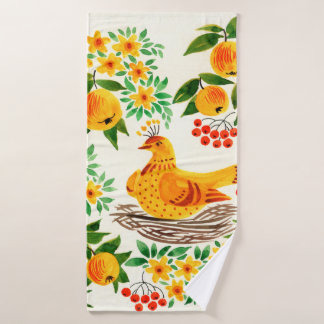 met de hand geschilde afbeelding: Turtledove Badhanddoek