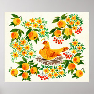 met de hand geschilde afbeelding: Turtledove Poster