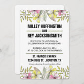 met de hand geschilde bloemen kaart (Voorkant / Achterkant)