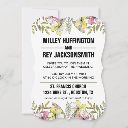 met de hand geschilde bloemen kaart (Voorkant)