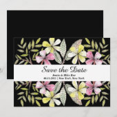 met de hand geschilde bloemen save the date (Voorkant / Achterkant)