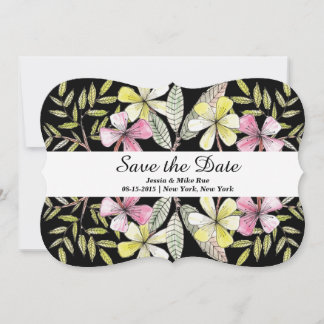 met de hand geschilde bloemen save the date