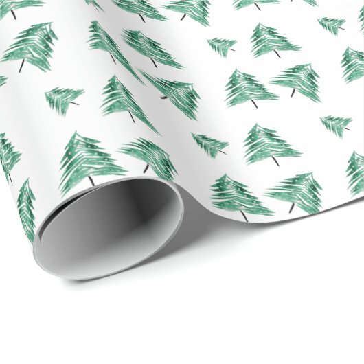 Met de hand geschilde kerstboomschilfers met Water Cadeaupapier (Rol Hoek)