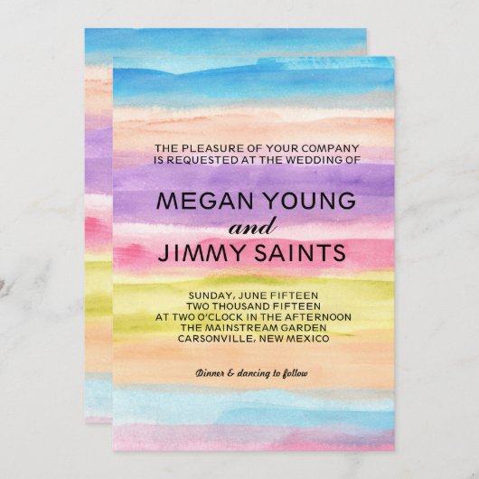 met de hand geschilde waterverf kaart (Voorkant / Achterkant)