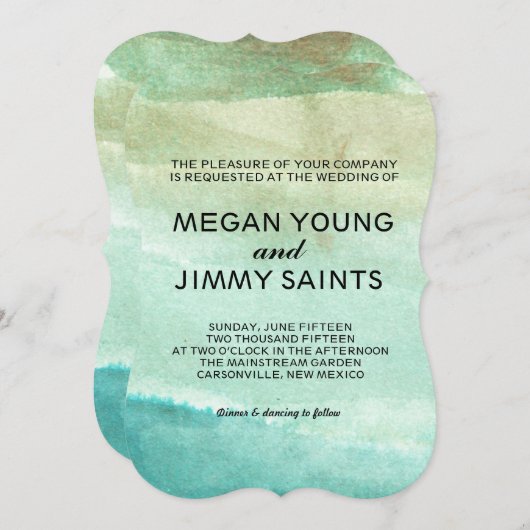 met de hand geschilde waterverf kaart (Voorkant / Achterkant)