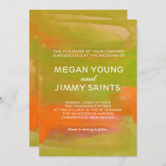 met de hand geschilde waterverf kaart (Voorkant / Achterkant)