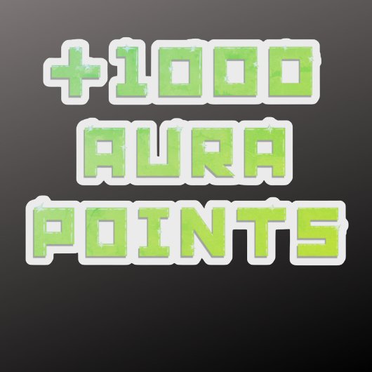 Met de hand geschilderd + 1000 Aura punten  Sticker
