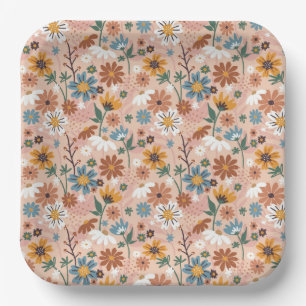 Met de hand geschilderd abstract bloempatroon-2313 papieren bordje