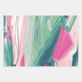 Met de hand geschilderd abstract schilderij, groen inpakpapier vel (Voorkant 3)