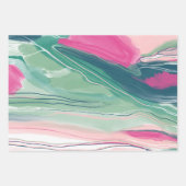 Met de hand geschilderd abstract schilderij, groen inpakpapier vel (Voorkant 2)