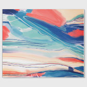 Met de hand geschilderd abstract schilderij met bl cadeaupapier (Vlak)