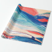 Met de hand geschilderd abstract schilderij met bl cadeaupapier (Uitgerold)