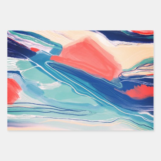 Met de hand geschilderd abstract schilderij met bl inpakpapier vel (Voorkant 3)