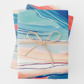 Met de hand geschilderd abstract schilderij met bl inpakpapier vel (In situ)