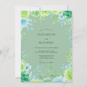 Met de hand geschilderd aqua turquoise bladrijk br kaart