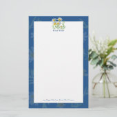 Met de hand geschilderd aquarel bloemmotief briefp (Staand voorkant)