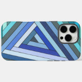 Met de hand geschilderd blauw geometrisch driehoek Case-Mate iPhone case (Achterkant (horizontaal))