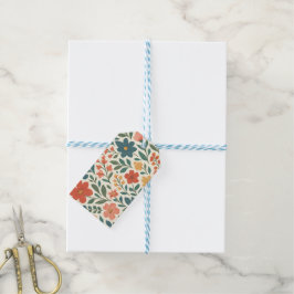 Met de hand geschilderd bloemmotief – Kleurrijk bo Cadeaulabel