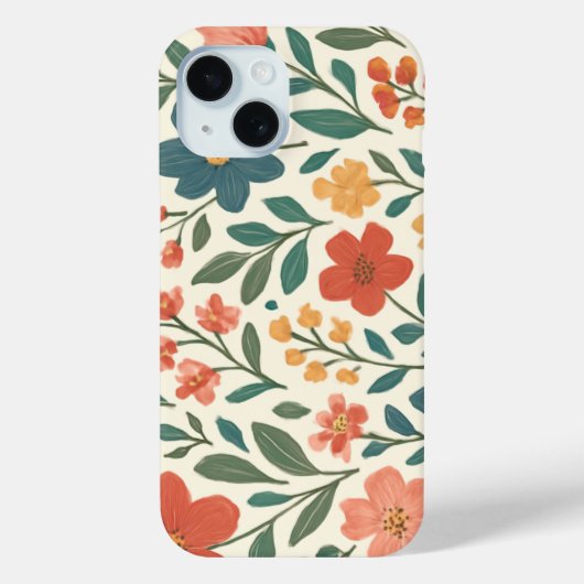Met de hand geschilderd bloemmotief – Kleurrijk bo Case-Mate iPhone Case (Achterkant)