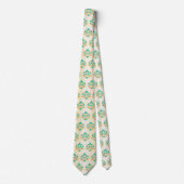 Met de hand geschilderd bloemmotief Turquoise Asto Stropdas (Voorkant)