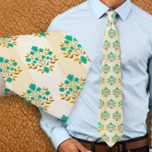 Met de hand geschilderd bloemmotief Turquoise Asto