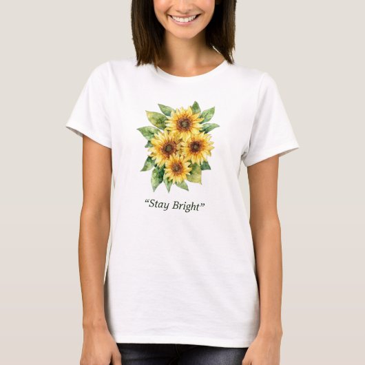 Met de hand geschilderd bloemmotief voor de zomer t-shirt (Voorkant)