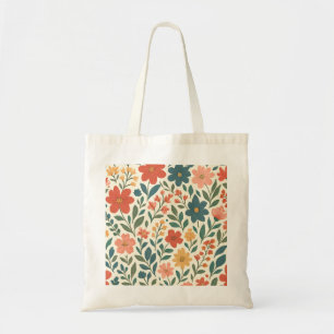 Met de hand geschilderd bloempatroon – Kleurrijk b Tote Bag