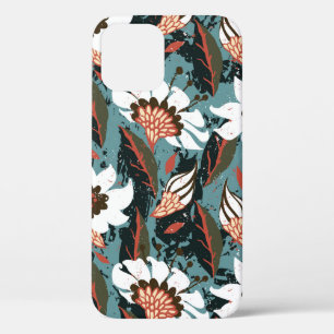 met de hand geschilderd bloempatroon met bloem Case-Mate iPhone case