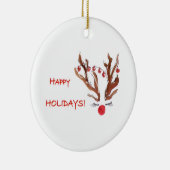 Met de Hand Geschilderd Design Rendier Kerst Ornam Keramisch Ornament (Rechts)